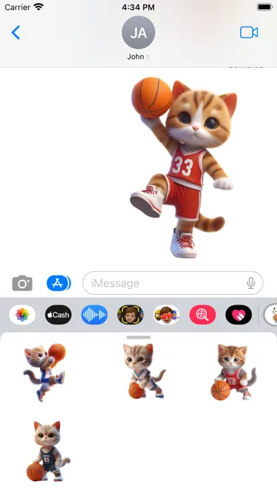 ภาพหน้าจอของ Basketball Kitten Stickers