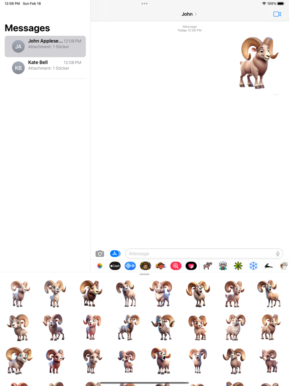 Tangkapan skrin Bighorn Sheep Stickers iPad 