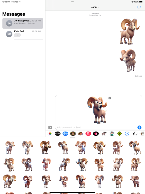 Tangkapan skrin Bighorn Sheep Stickers iPad 