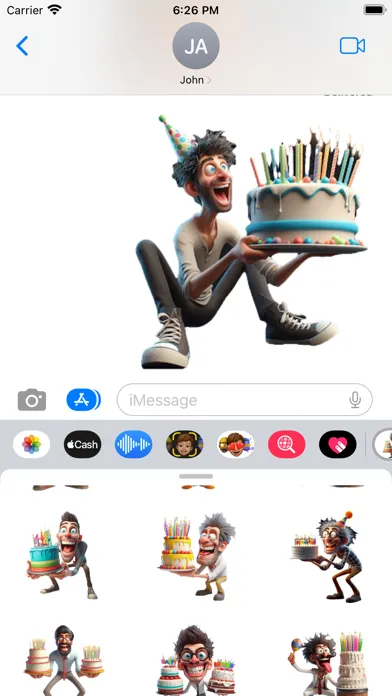 Tangkapan skrin Birthday Candle Stickers