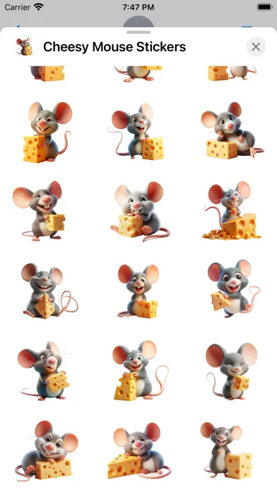 Ảnh chụp màn hình của Cheesy Mouse Stickers
