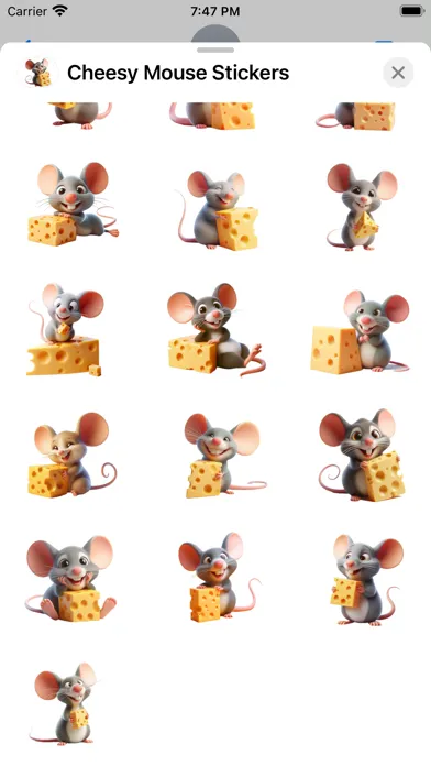 Ảnh chụp màn hình của Cheesy Mouse Stickers