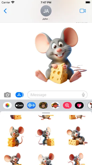 Ảnh chụp màn hình của Cheesy Mouse Stickers