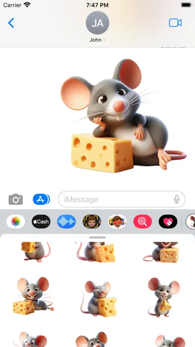 Ảnh chụp màn hình của Cheesy Mouse Stickers