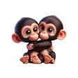 Chimp Hug Stickers Chimp Hug Stickers