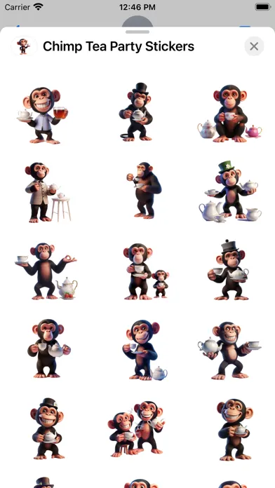 Zrzuty ekranu Chimp Tea Party Stickers