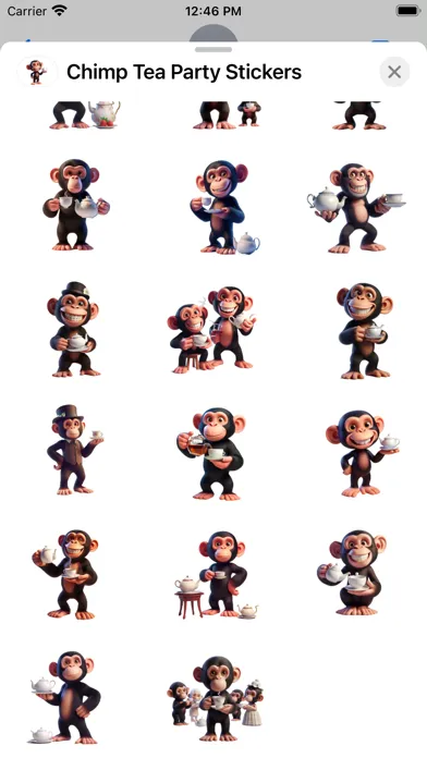 Zrzuty ekranu Chimp Tea Party Stickers