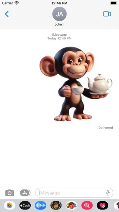 Zrzuty ekranu Chimp Tea Party Stickers
