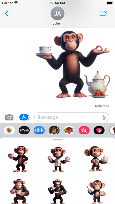 Zrzuty ekranu Chimp Tea Party Stickers