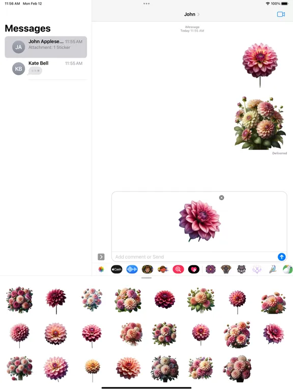Dahlia Stickers iPad  Screenshots
