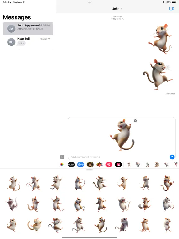 Dancing Gerbil Stickers iPad  スクリーンショット