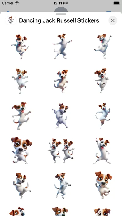 Tangkapan layar Dancing Jack Russell Stickers