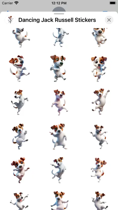 Tangkapan layar Dancing Jack Russell Stickers