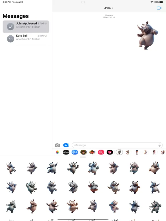 صور Dancing Rhino Stickers iPad 