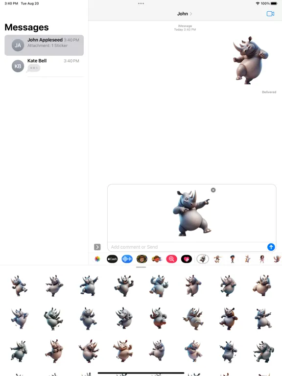 صور Dancing Rhino Stickers iPad 