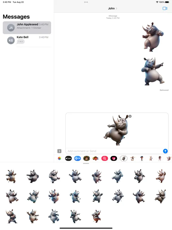 صور Dancing Rhino Stickers iPad 