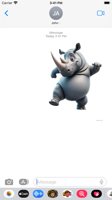 Tangkapan layar Dancing Rhino Stickers