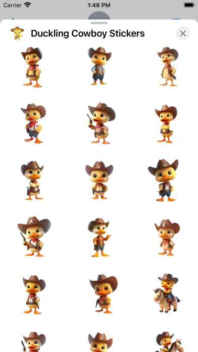 تصاویر Duckling Cowboy Stickers