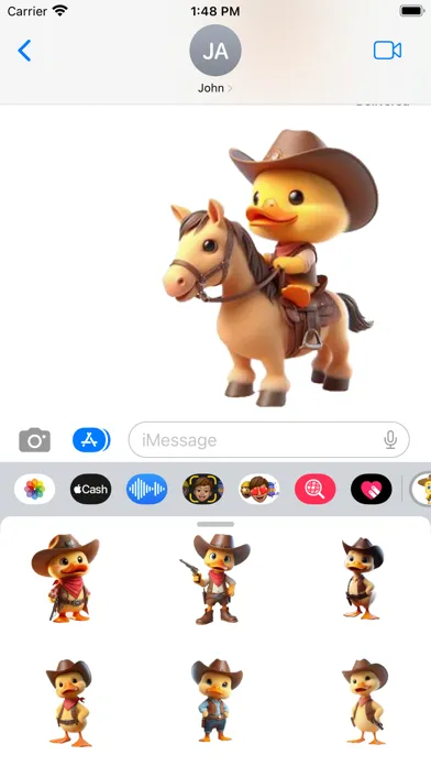 تصاویر Duckling Cowboy Stickers