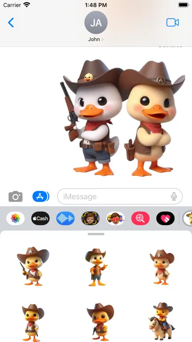 تصاویر Duckling Cowboy Stickers
