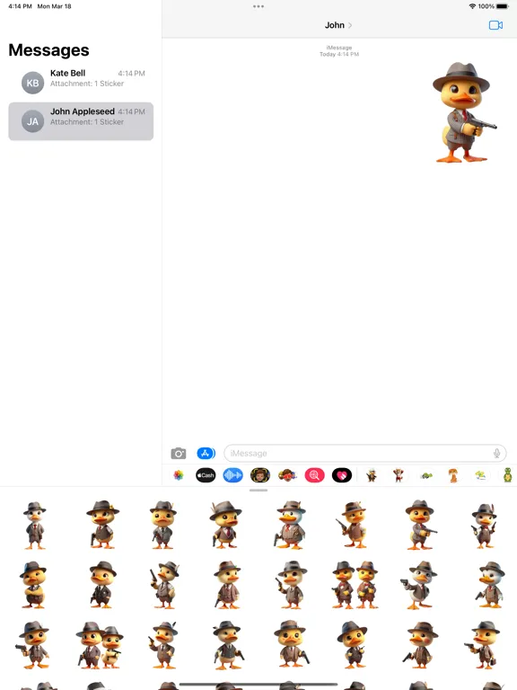 Tangkapan layar Duckling Gangster Stickers iPad 