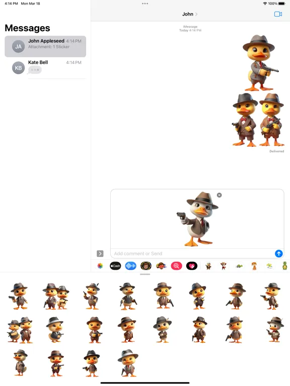 Tangkapan layar Duckling Gangster Stickers iPad 