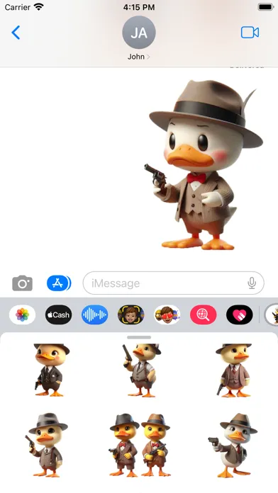 Tangkapan layar Duckling Gangster Stickers