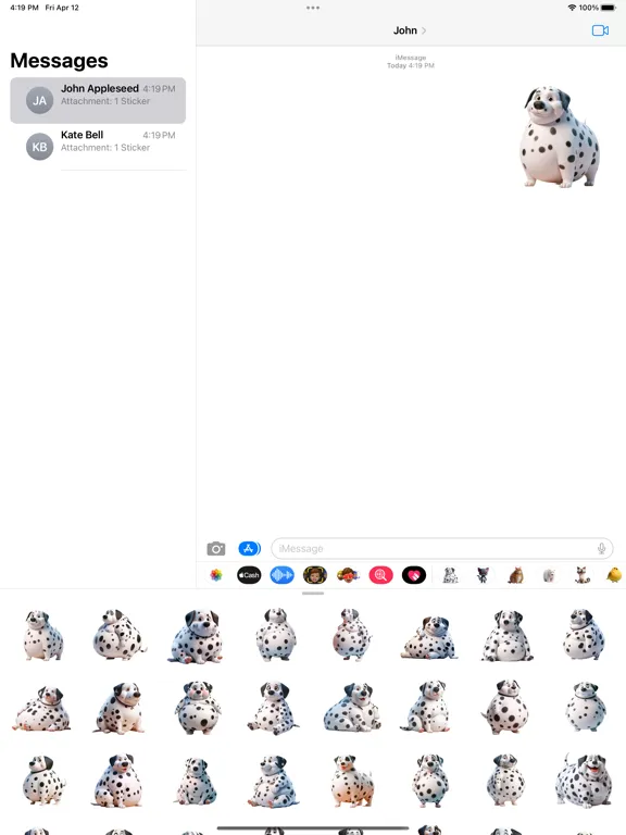 Fat Dalmatian Stickers iPad 應用截圖