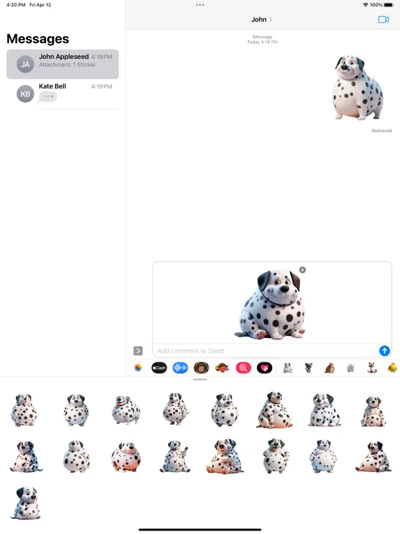 Fat Dalmatian Stickers iPad 應用截圖