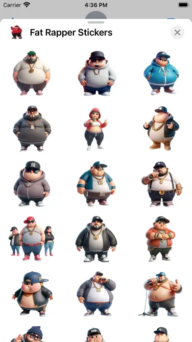 Zrzuty ekranu Fat Rapper Stickers