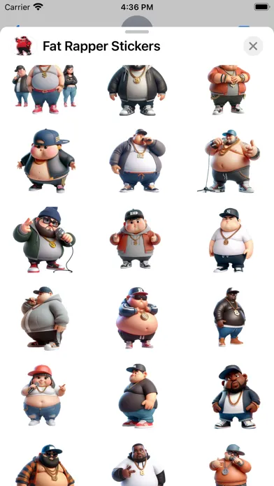 Zrzuty ekranu Fat Rapper Stickers