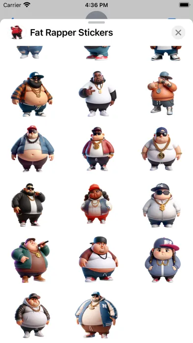 Zrzuty ekranu Fat Rapper Stickers