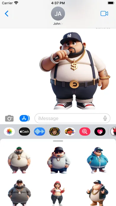 Zrzuty ekranu Fat Rapper Stickers