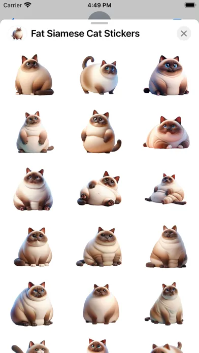 Tangkapan skrin Fat Siamese Cat Stickers