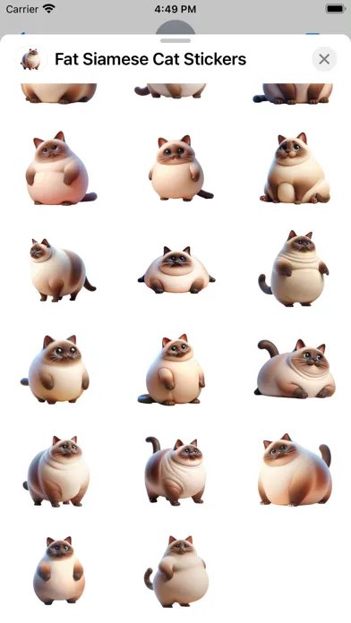 Tangkapan skrin Fat Siamese Cat Stickers