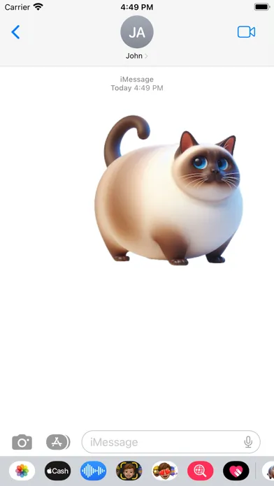 Tangkapan skrin Fat Siamese Cat Stickers