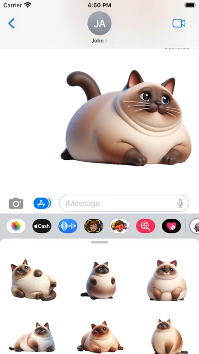 Tangkapan skrin Fat Siamese Cat Stickers