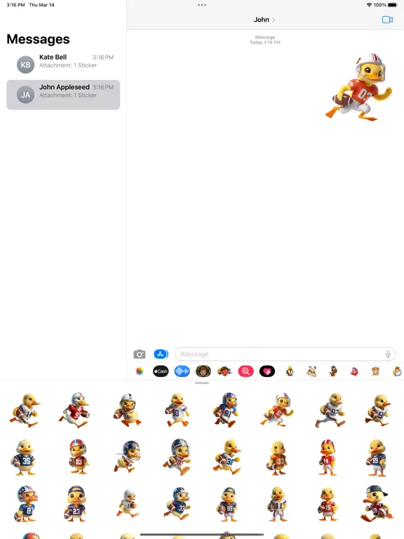 Capturas de pantalla de Football Duckling Stickers iPad 