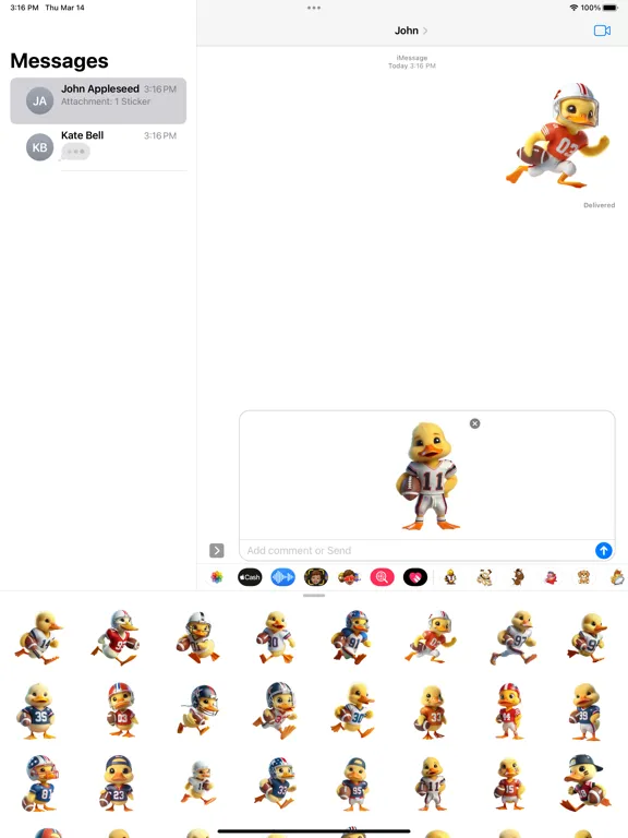 Capturas de pantalla de Football Duckling Stickers iPad 