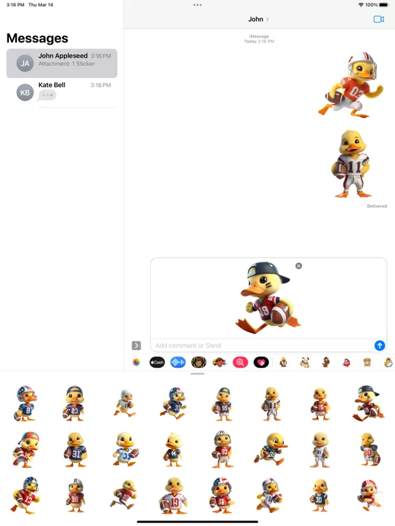 Capturas de pantalla de Football Duckling Stickers iPad 