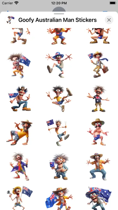Tangkapan skrin Goofy Australian Man Stickers