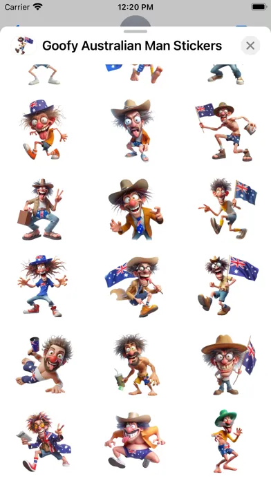 Tangkapan skrin Goofy Australian Man Stickers