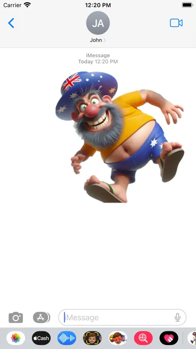 Tangkapan skrin Goofy Australian Man Stickers