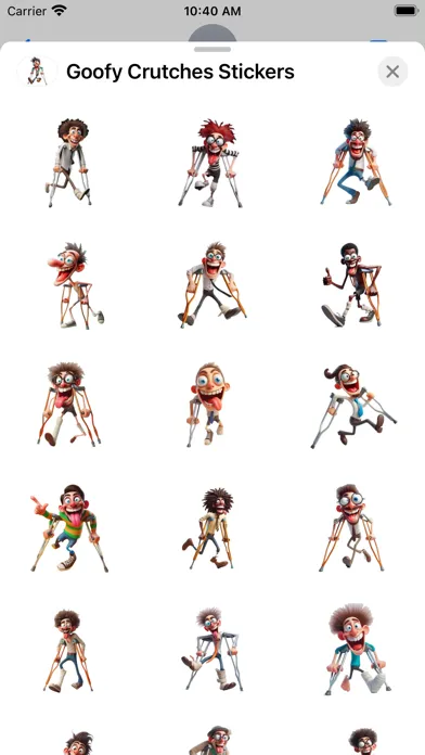 Capturas de tela do Goofy Crutches Stickers