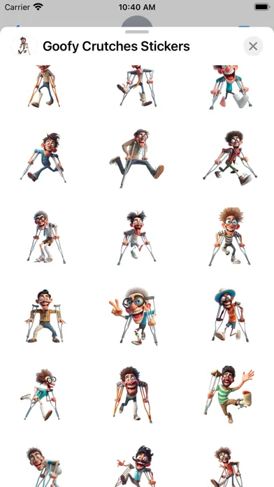 Capturas de tela do Goofy Crutches Stickers
