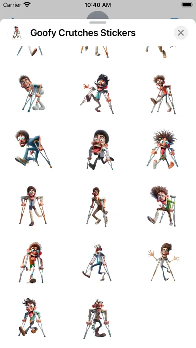 Capturas de tela do Goofy Crutches Stickers