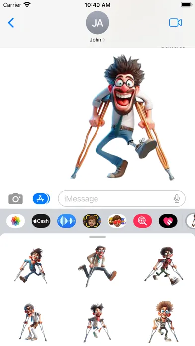 Capturas de tela do Goofy Crutches Stickers