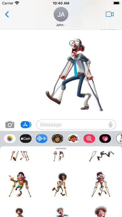 Capturas de tela do Goofy Crutches Stickers