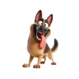 Goofy German Shepherd Stickers Goofy German Shepherd Stickers