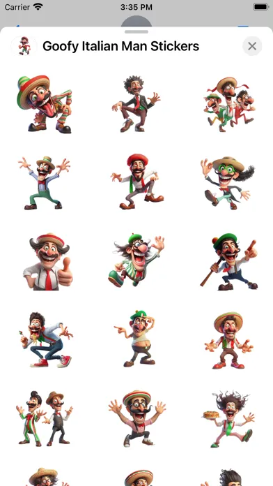 Capturas de pantalla de Goofy Italian Man Stickers